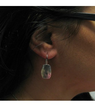 E000744H Handmade sterling silver earrings on hook solid 925  Empress